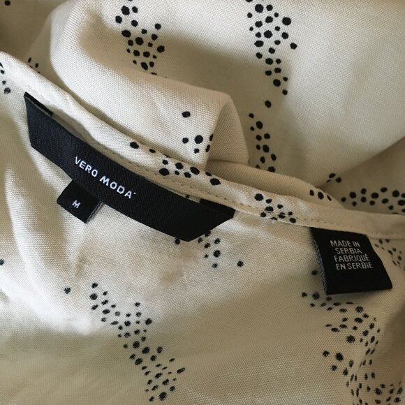 Vero Moda Boca Short Sleeve Dot Cluster Cream Hipster Blouse - Picture 8 of 15